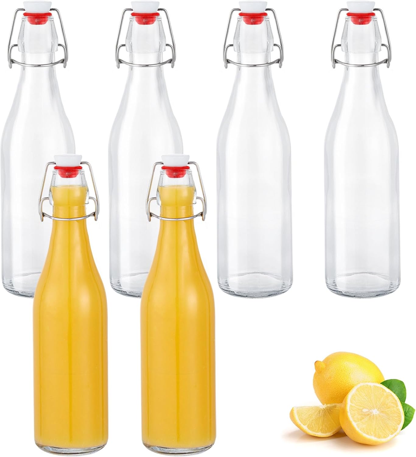 Glasflaschen mit Bügelverschluss (6x 500ml), 500ml-6 Stück