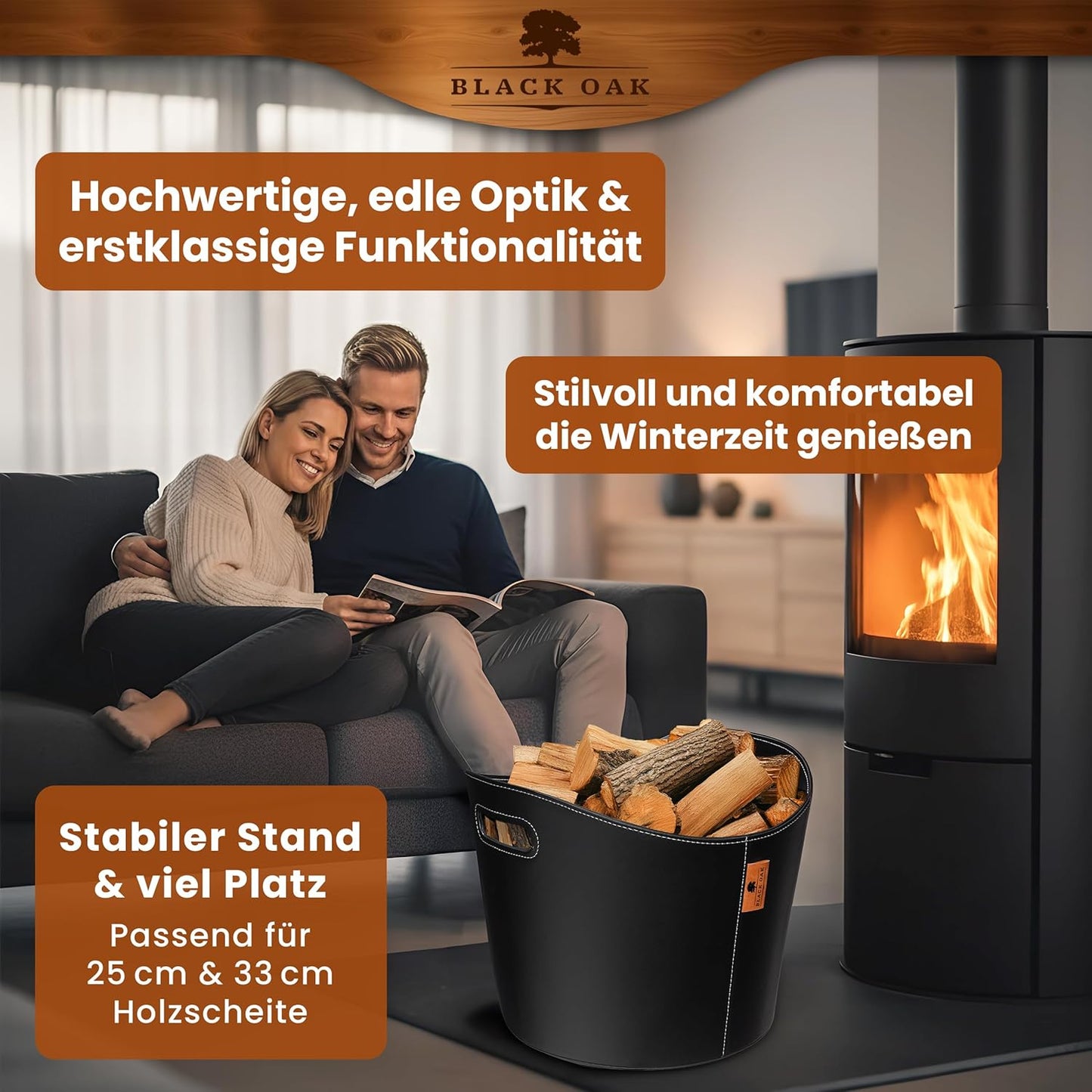 Korb für Kaminholz, 40 Liter 1er Set