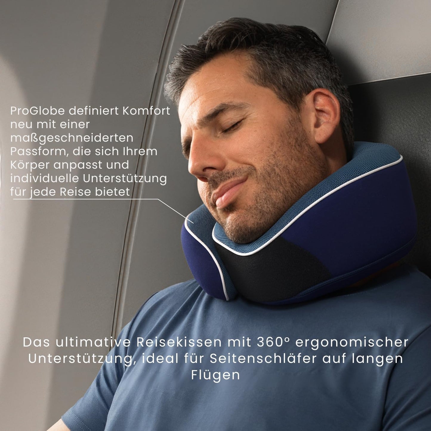 Reisekissen aus Memory Foam mit Schlafmaske, Blau