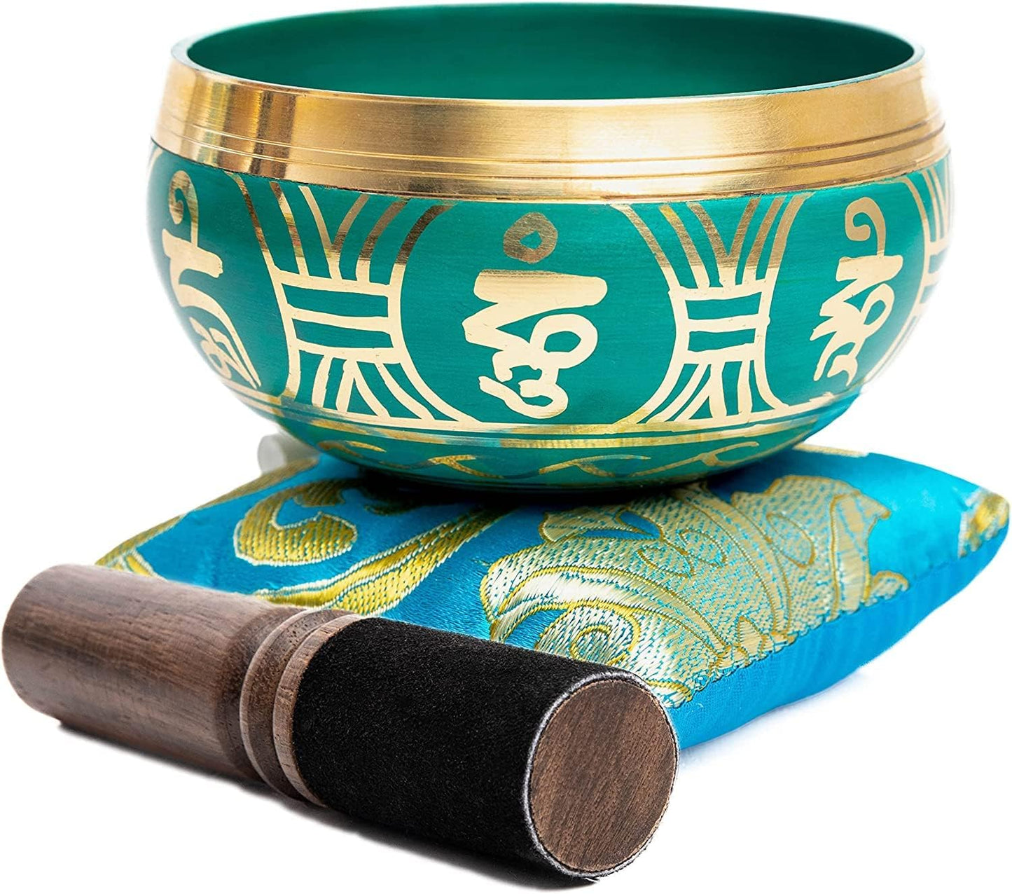 Tibetisches Klangschalen-Set mit Tasche, Turquoise