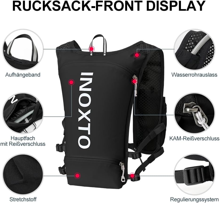 Trinkrucksack, schwarz weiss Standard