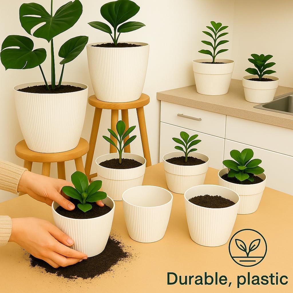 Blumentopf-Set, Ø 18 cm (7.08 inch) Cremig