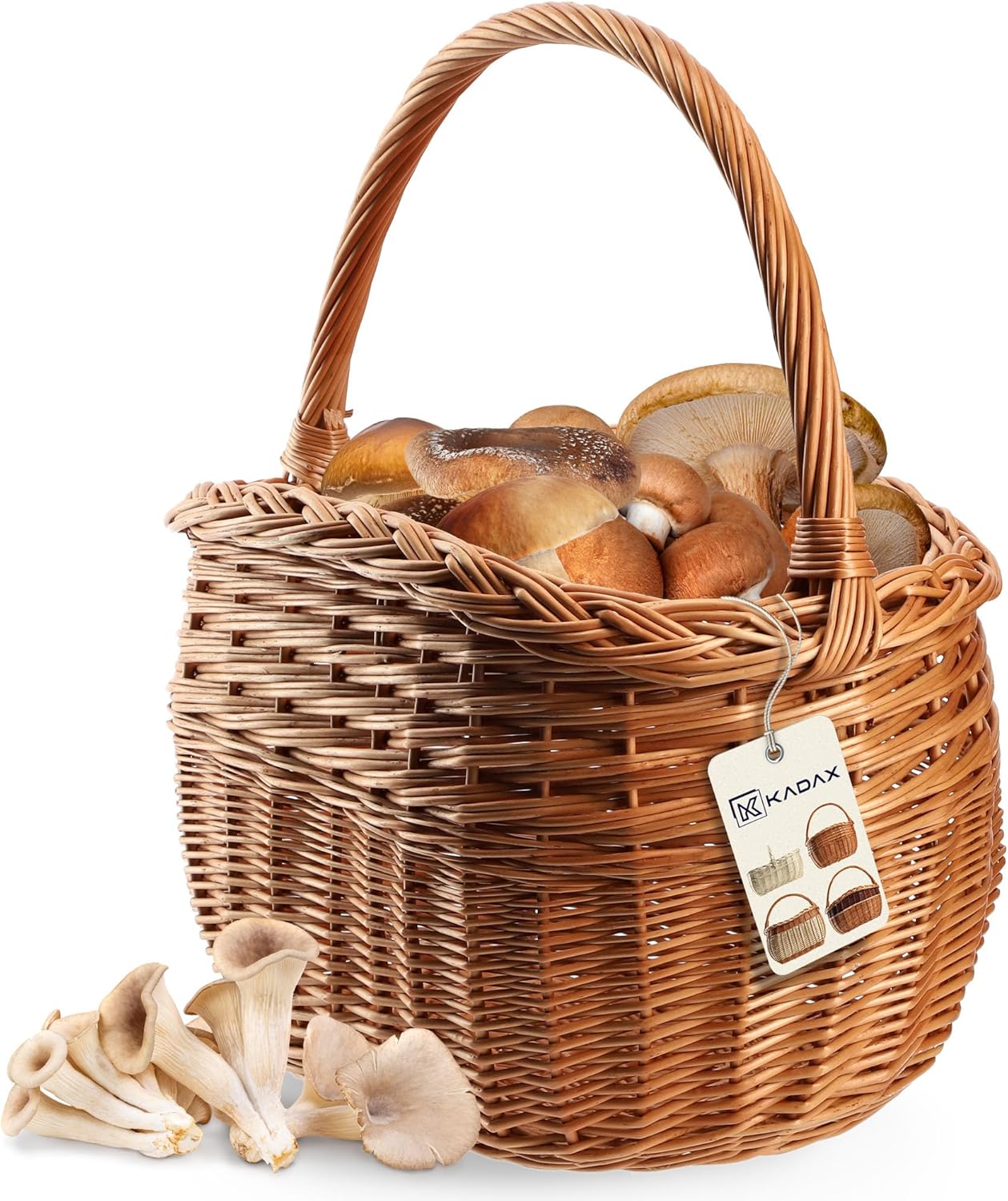 Weidenkorb für Pilze und Einkäufe, 31x25x44cm Braun