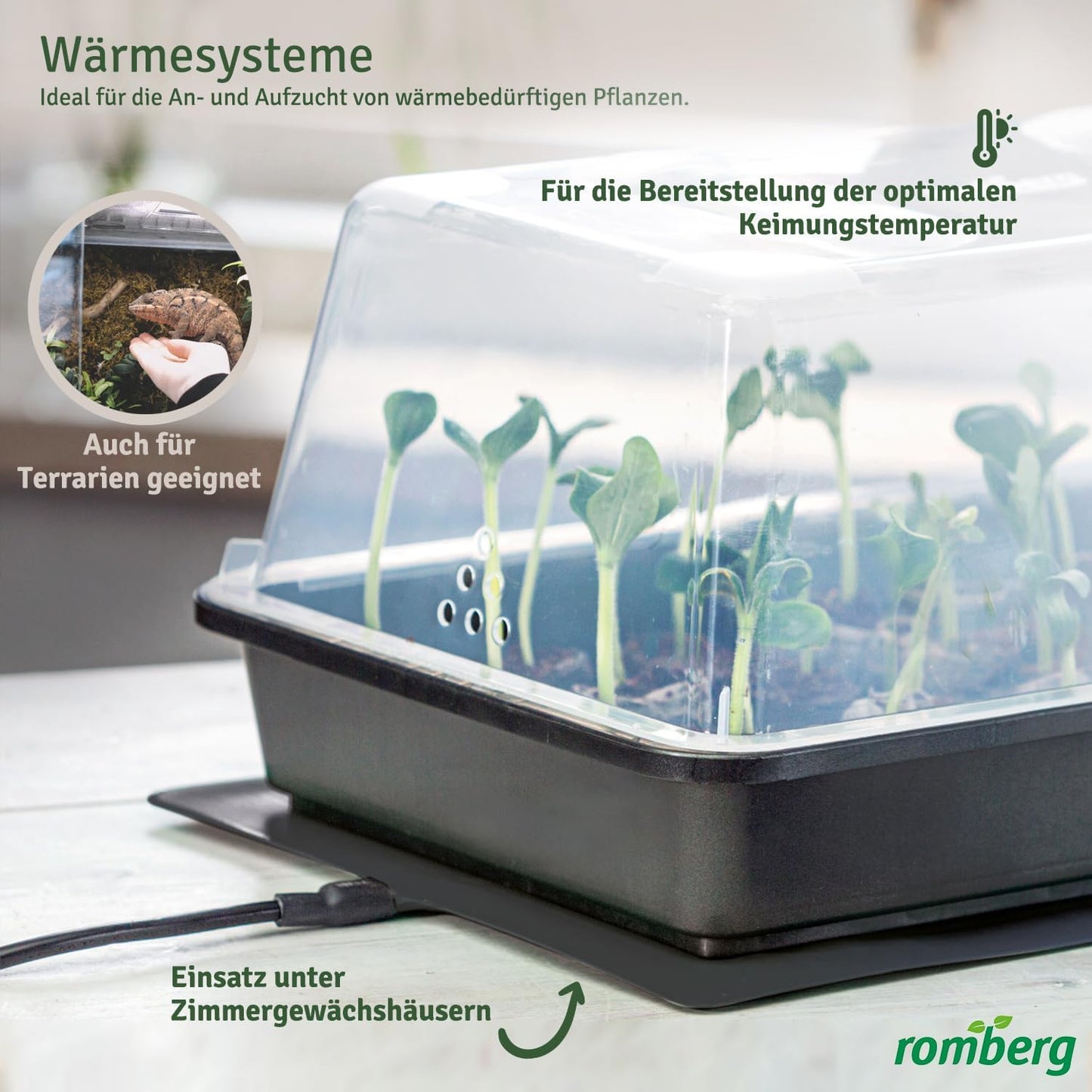 Heizmatte für Pflanzenanzucht, Heizmatte L– 60 × 15 cm | 20W
