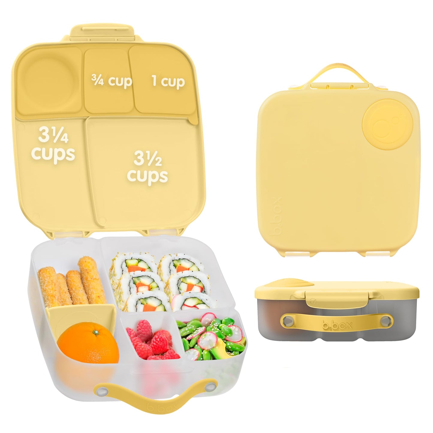 Grosse Bento-Box mit Fächern & Kühlpack, Lemon Twist