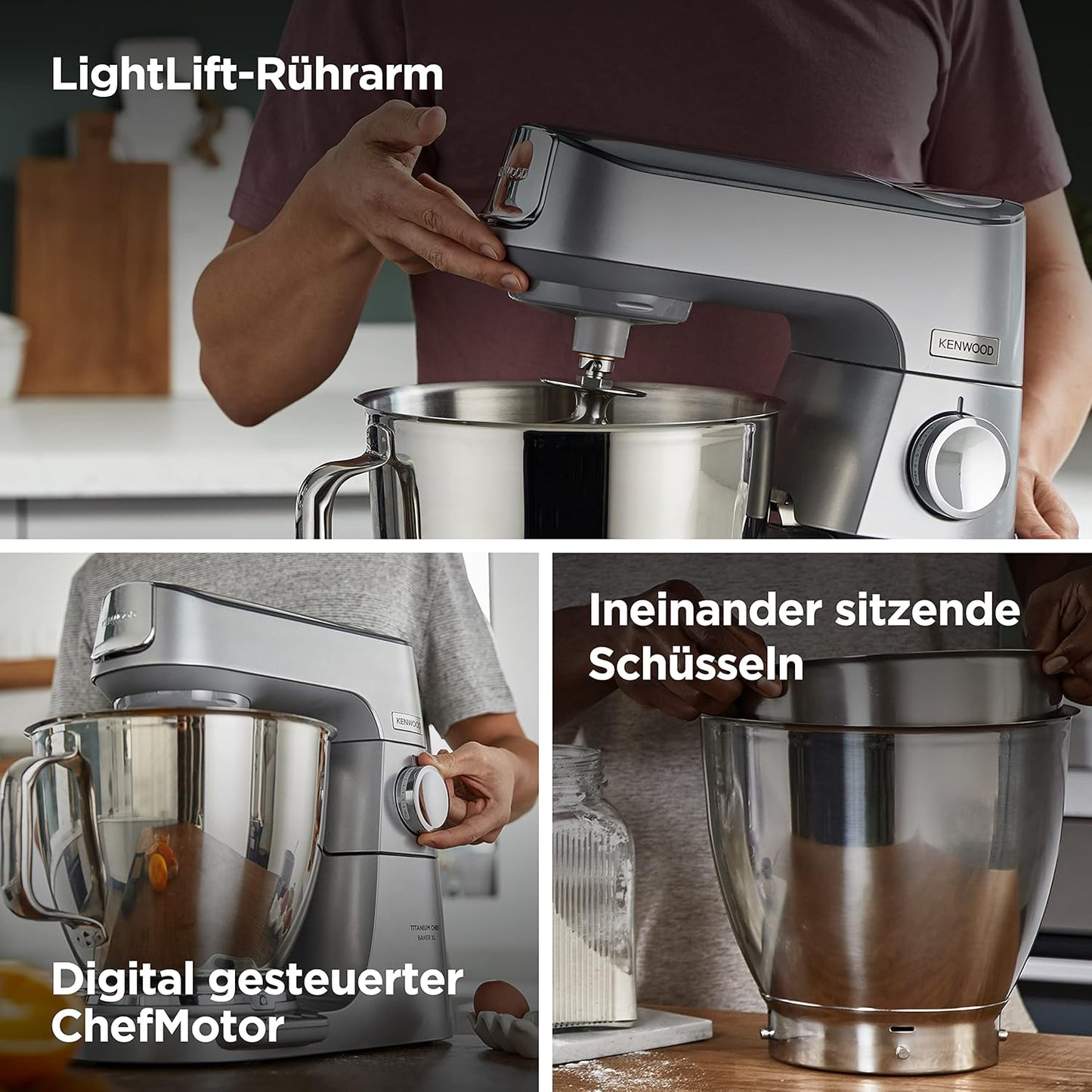 Titanium Chef Baker XL, 2 Schüsseln + Mixer + Küchenmaschine
