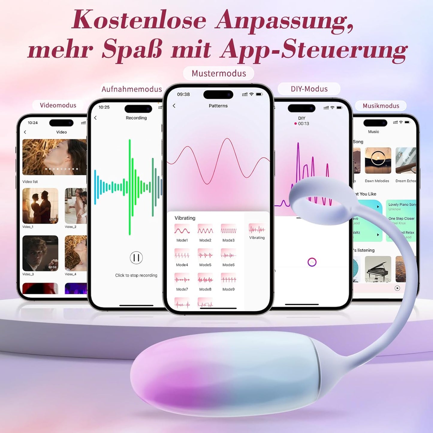 Mini Vibrator mit App-Fernbedienung, 10 Vibrationsmodi