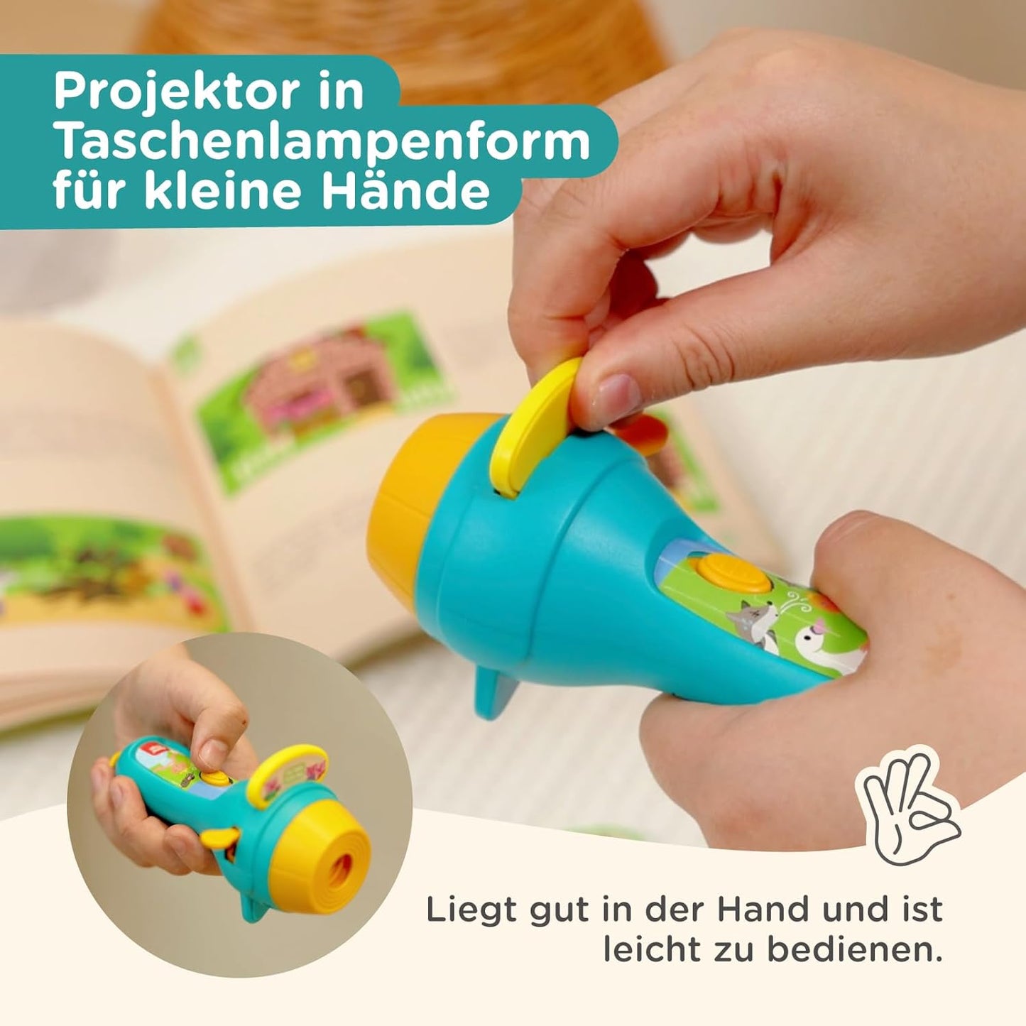 Interaktives Märchenbuch mit Projektor-Taschenlampe