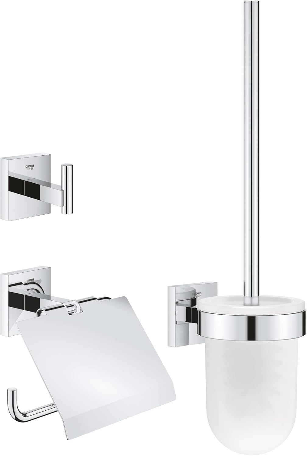 Toilettenset 3in1, ohne Kleber Chrom
