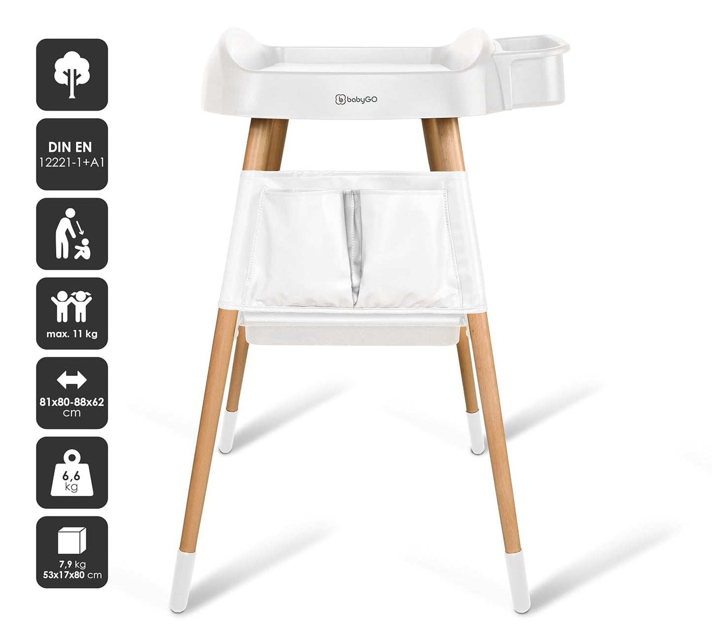 Moderner Wickeltisch ChangeMe, Weiss