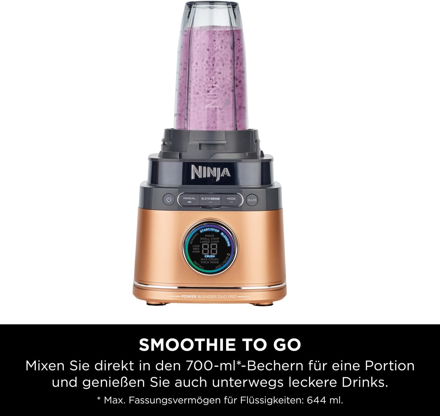 2in1 Detect Power Blender Pro, 2-in-1 Schwarz/Kupfer