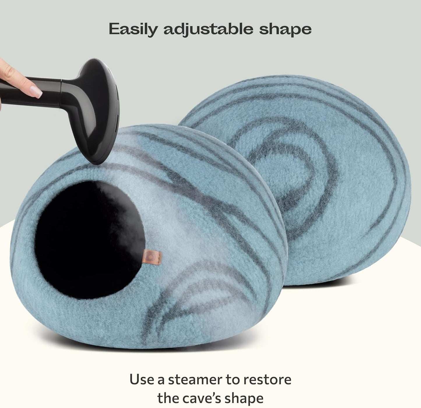 2-in-1 Katzenhöhle und Katzenbett, Aquamarine Blue L