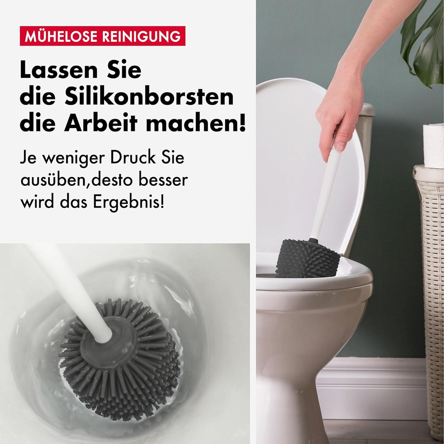 Antibakterielle WC-Bürste, Weiß