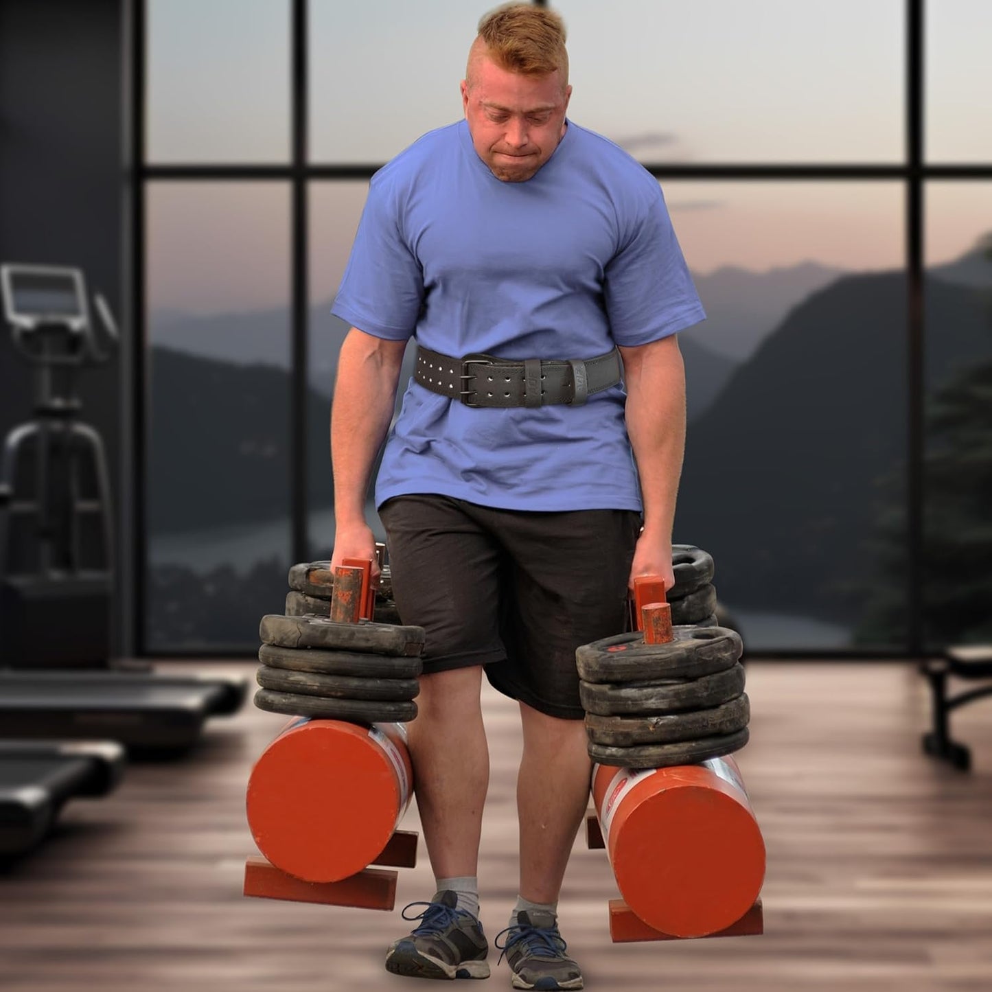 Gewichthebergürtel mit Lendenwirbelstütze, XXXL 44"-48" Mattschwarz 6 Zoll