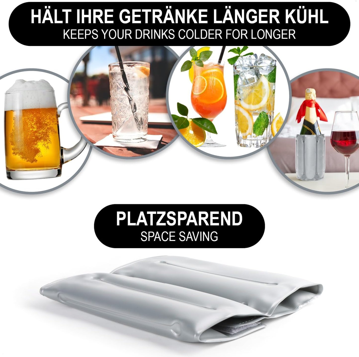 4-teiliges Flaschenkühler-Set, 04 Stück - Grau