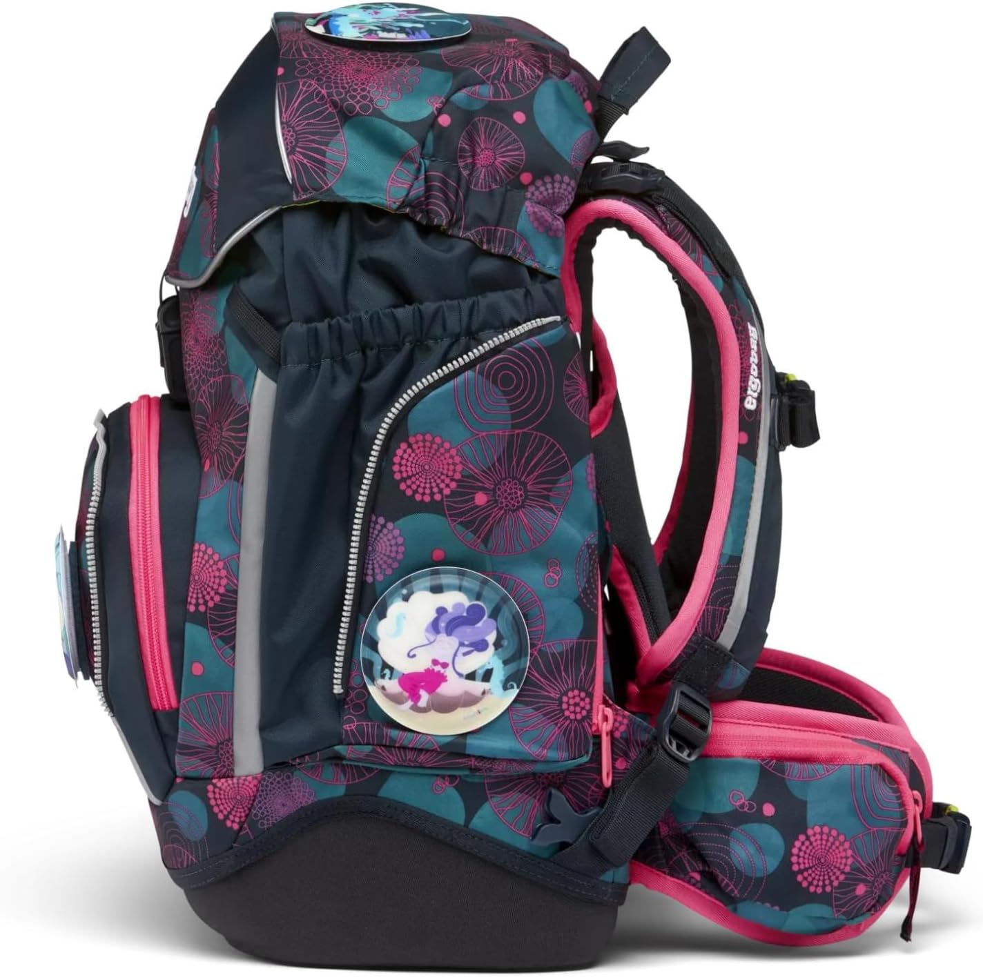 Ergonomisches Schulrucksack-Set, Korallbär - Lila