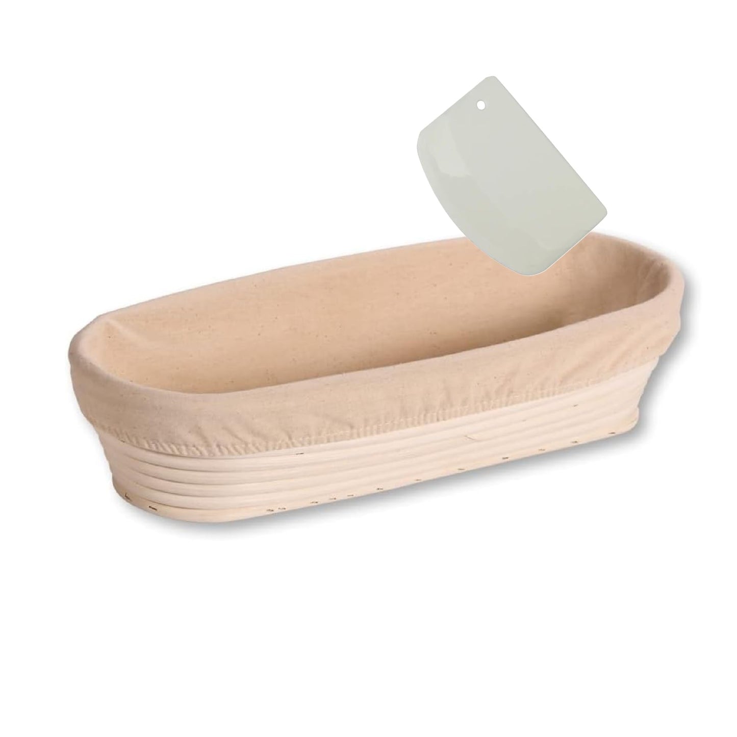 Gärkörbchen-Set mit Teigschaber, Oval | 35x15 cm Natur | Set mit Teigschaber