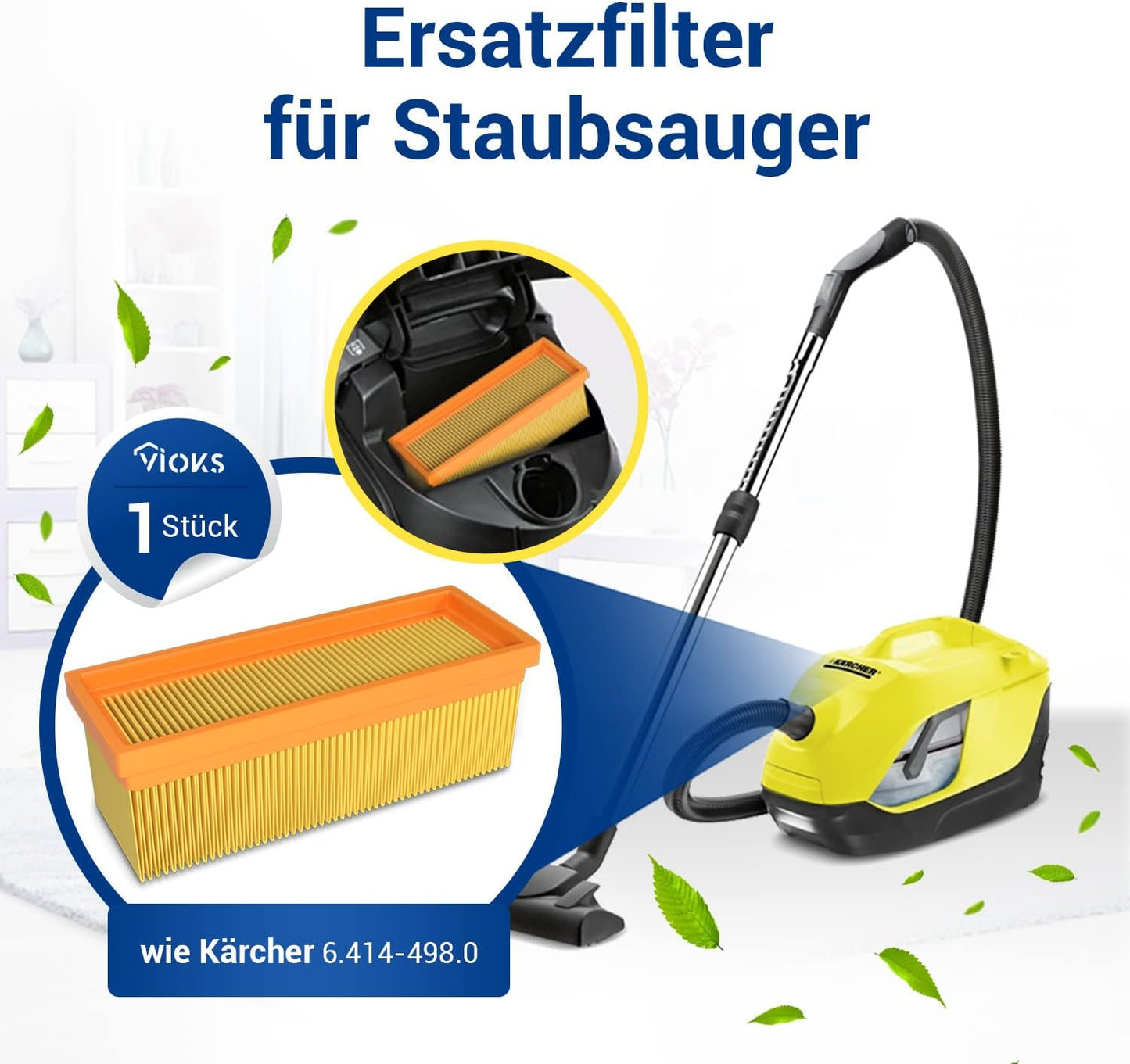 Flachfaltenfilter für Kärcher, 1 Stück