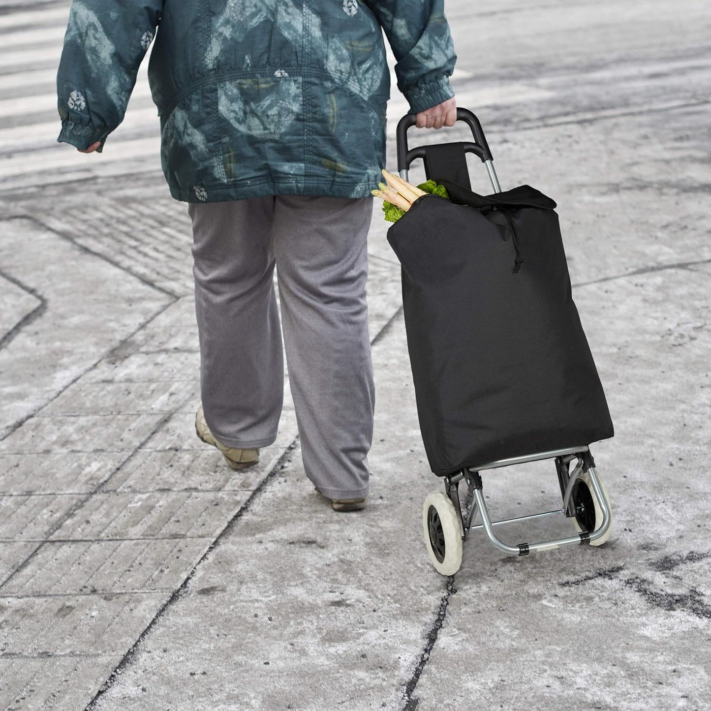 Klappbarer Einkaufstrolley, Schwarz