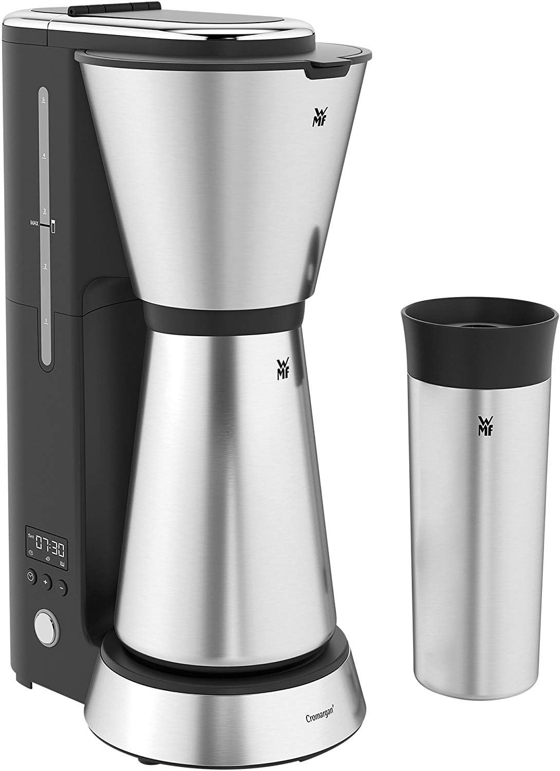 Küchenminis Aroma Filterkaffeemaschine mit Timer, Silber, Single
