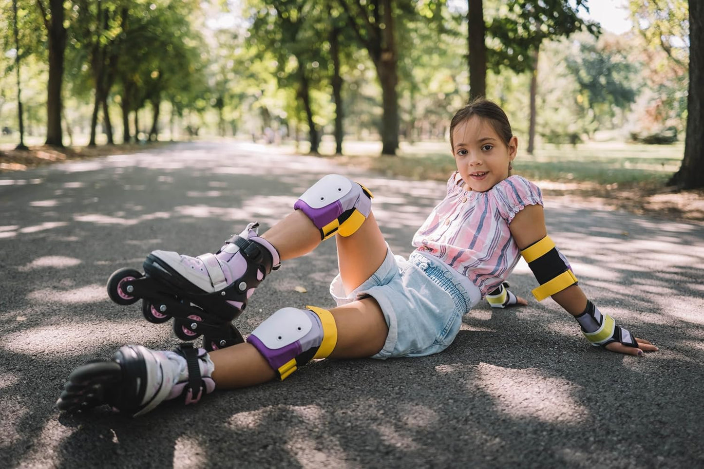 Protektoren-Set für Inline Skates, Violett L - Jugendliche / Erwachsene