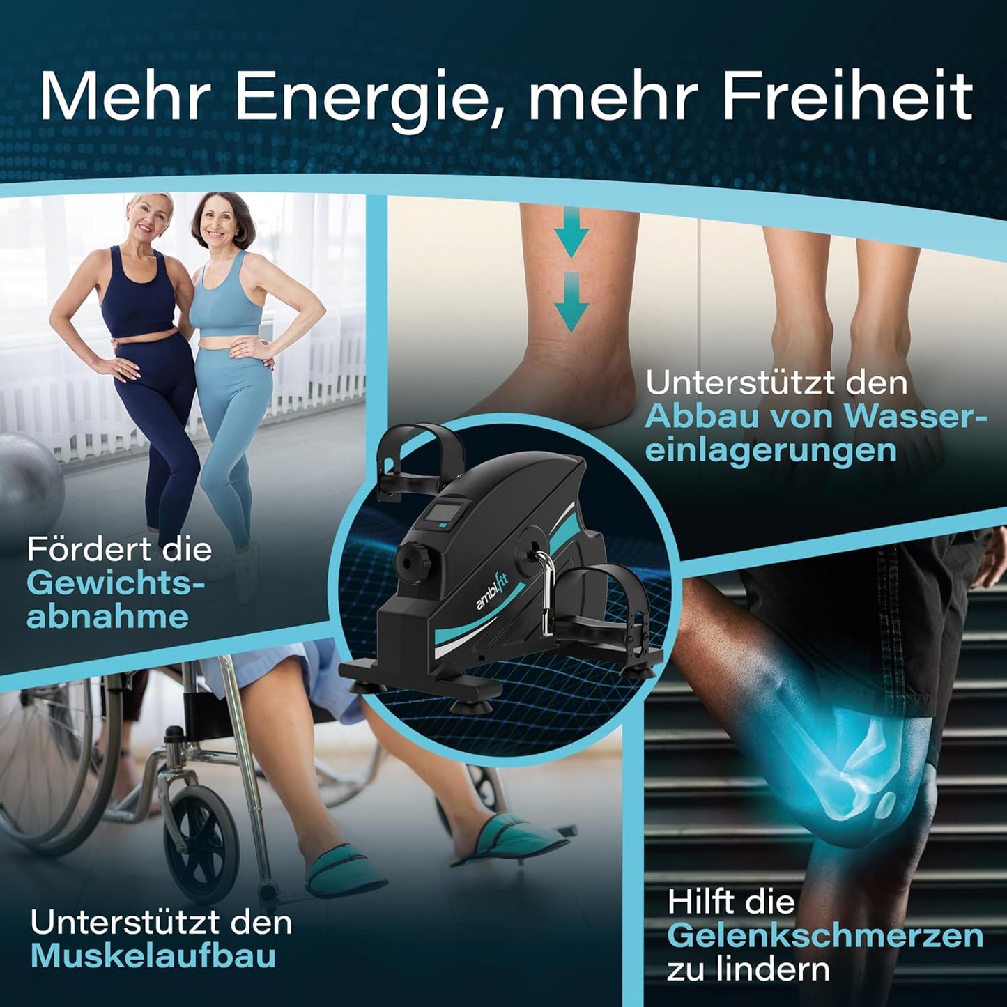 Mini Pedaltrainer Set mit Trainingsmonitor