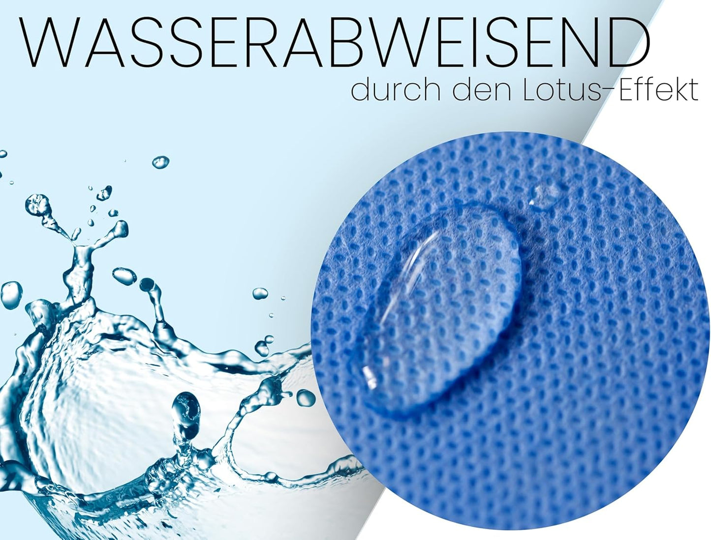 Tischdeckenrolle mit Lotus-Effekt, Hellblau 250 x 150 cm (Rechteckig)