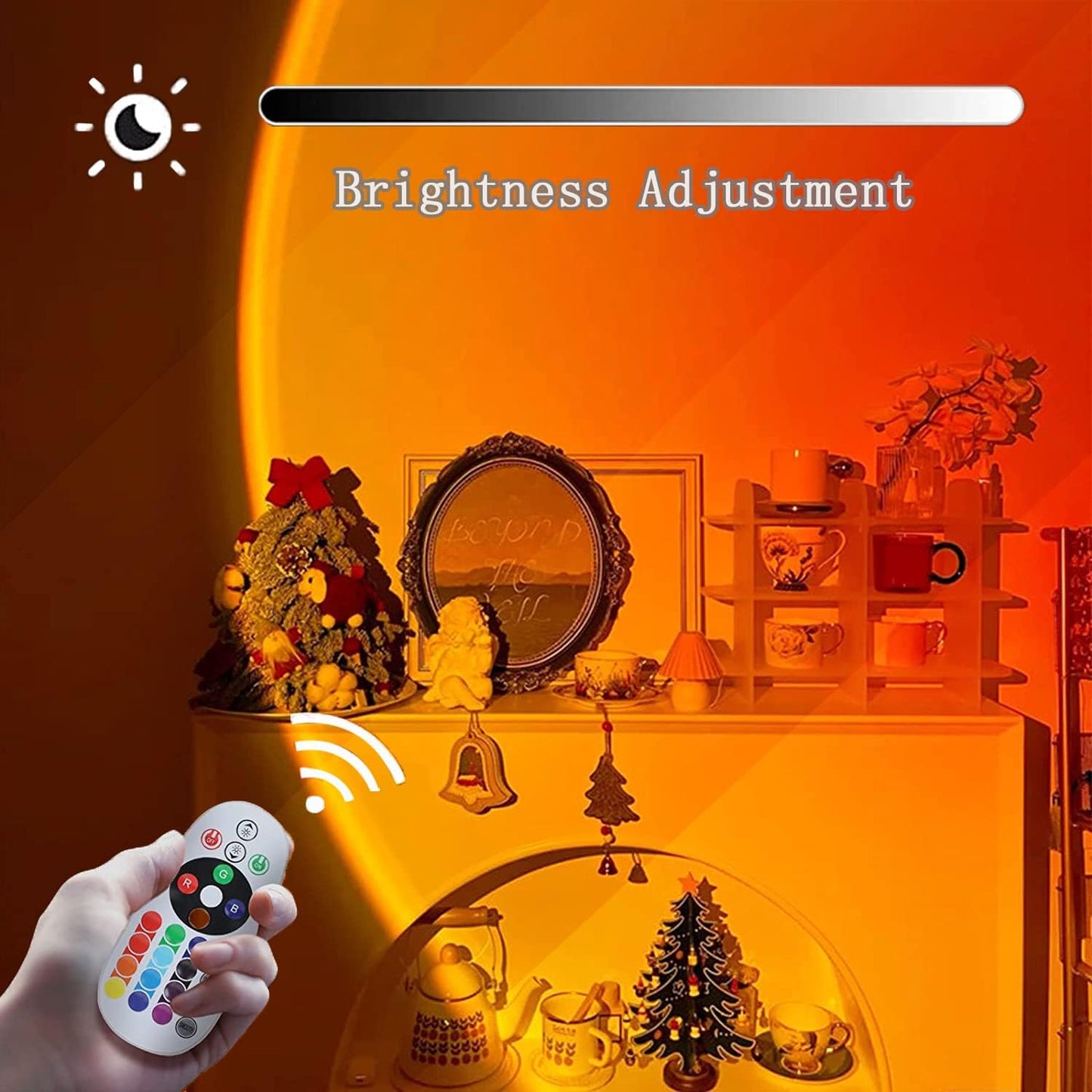 Höhenverstellbare LED-Sunset-Projektionslampe, Gelb