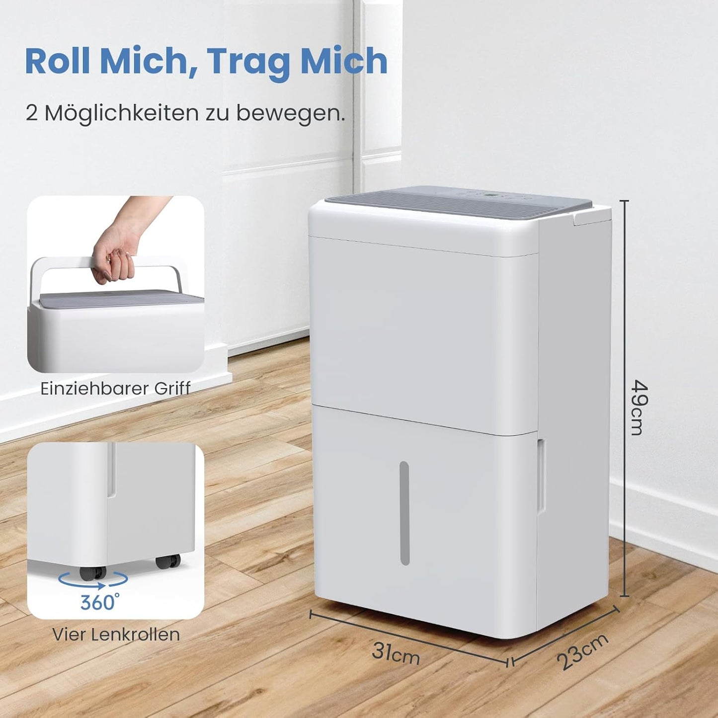 Elektrischer Luftentfeuchter mit Timer & Filter, 20L-50㎡