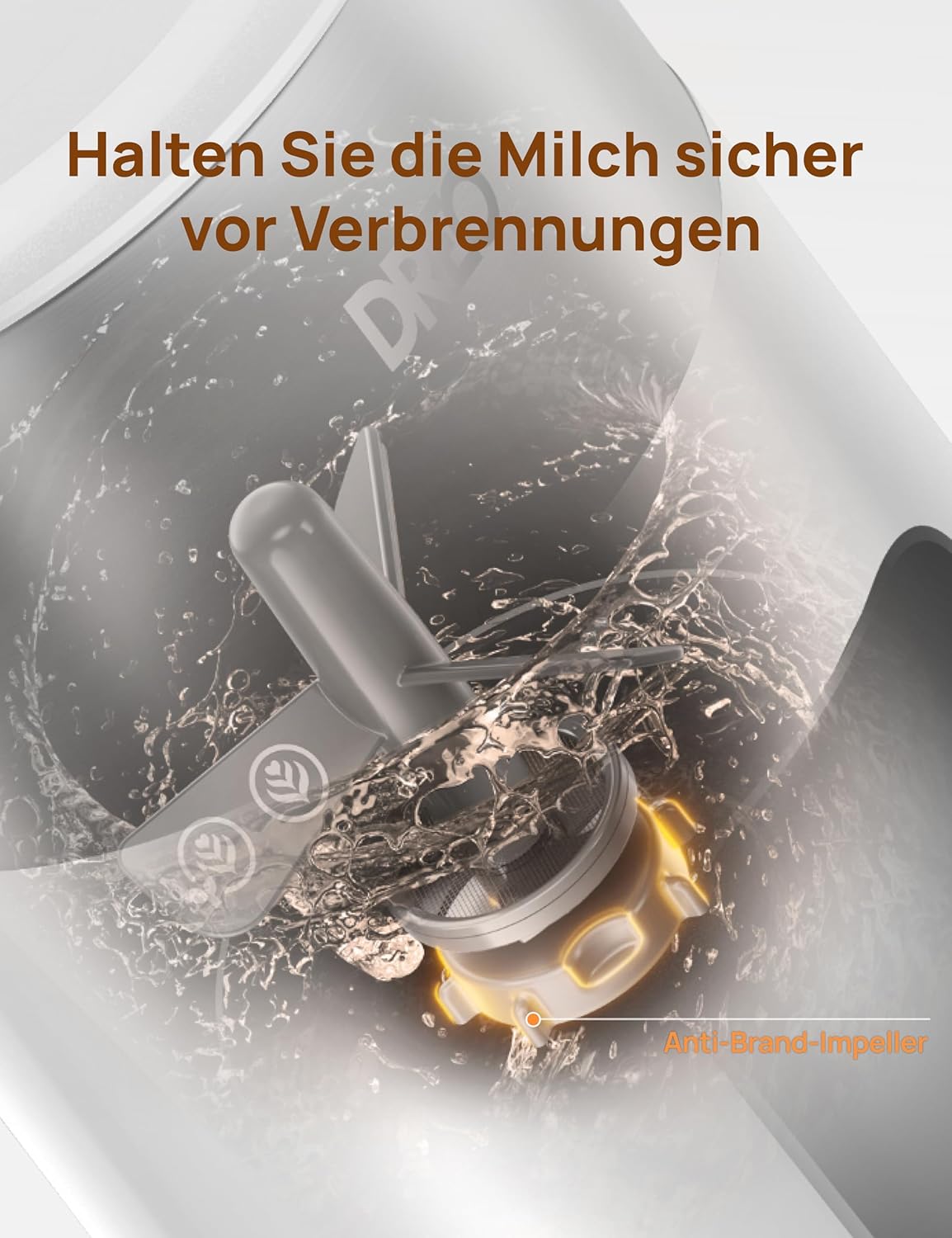 8-in-1 Elektrischer Milchaufschäumer für Kaffeegetränke, Silber