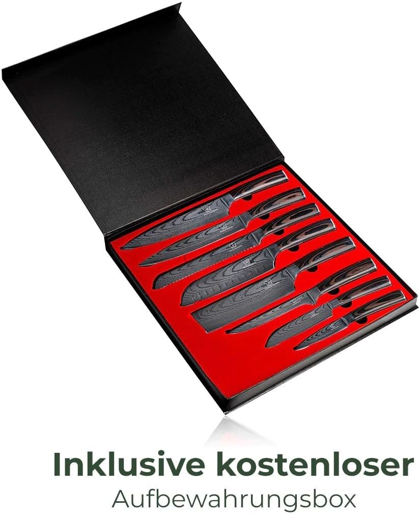 8-teiliges Messerset mit magnetischer Messerleiste, Premium Messerset
