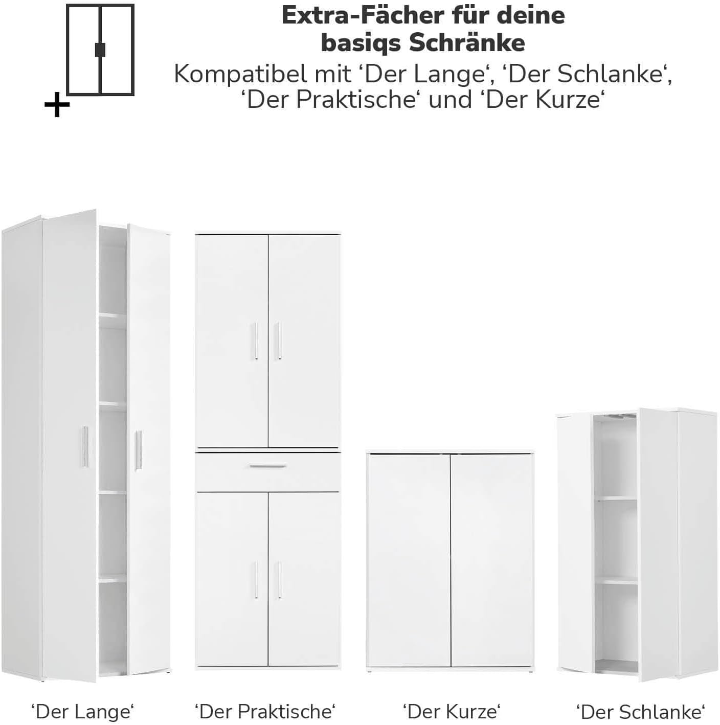 3er-Set Einlegeböden, 3er-Set Weiß