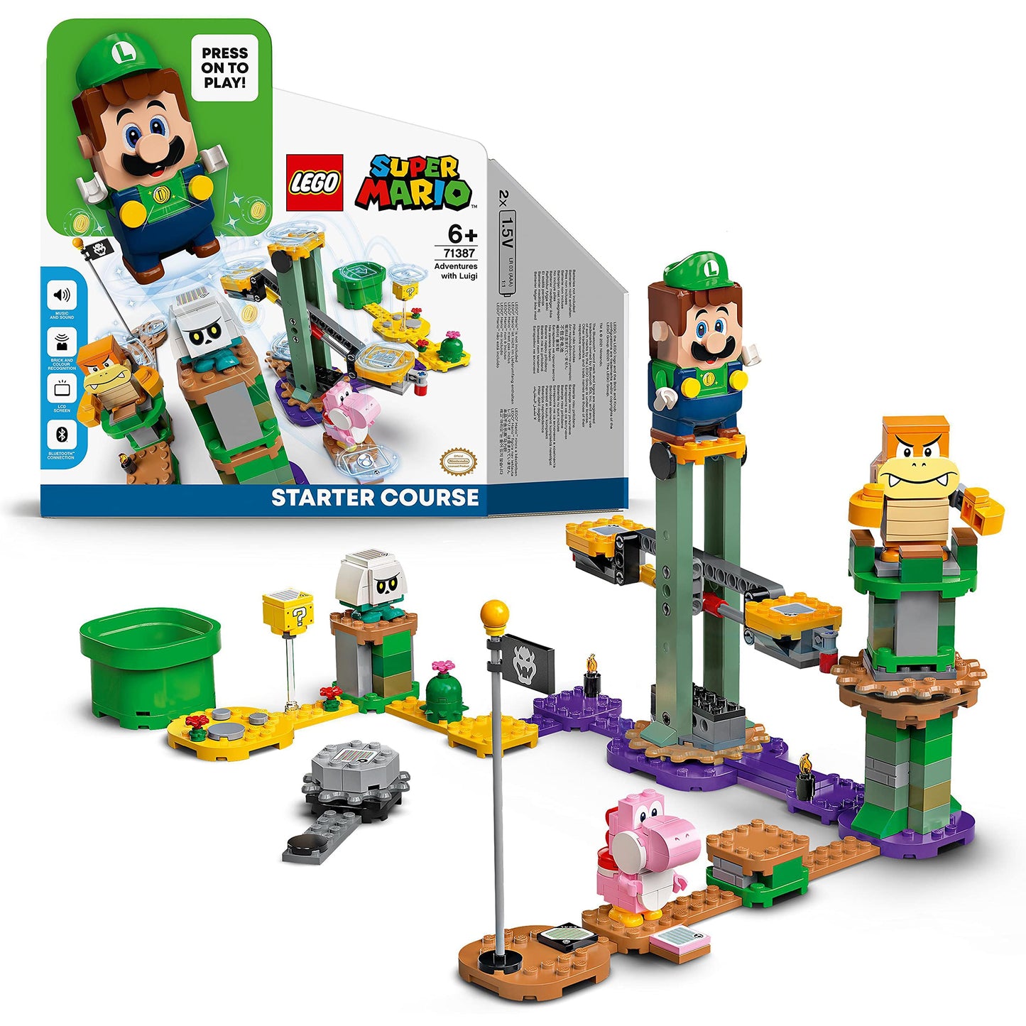 71387 Super Mario Abenteuer mit Luigi - Starterset, Konstruktionsspielzeug, Abenteuer mit Luigi Pack Keine Batterien enthalten