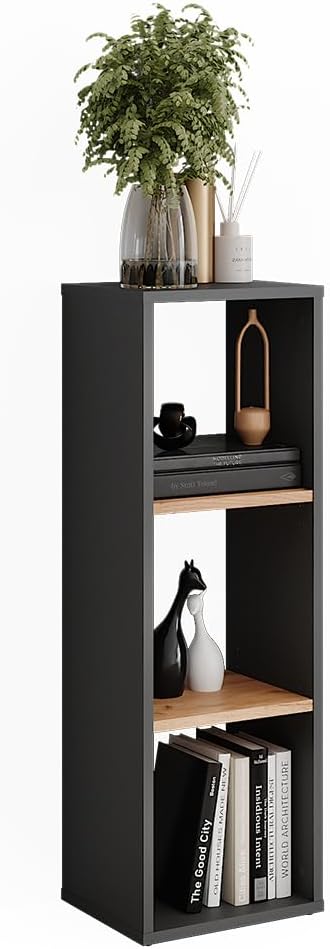 Standregal Orlando, Anthrazit/Goldkraft Eiche 90 x 30 cm