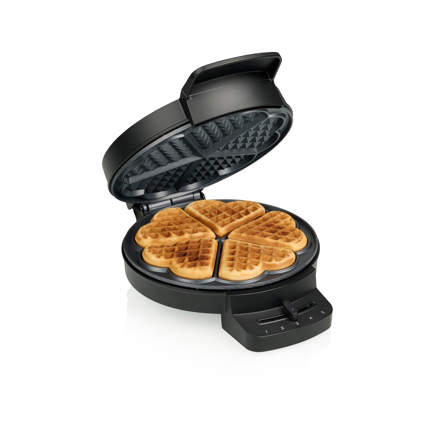 Waffeleisen Deluxe für 5 Herzwaffeln, Herzform Einzeln