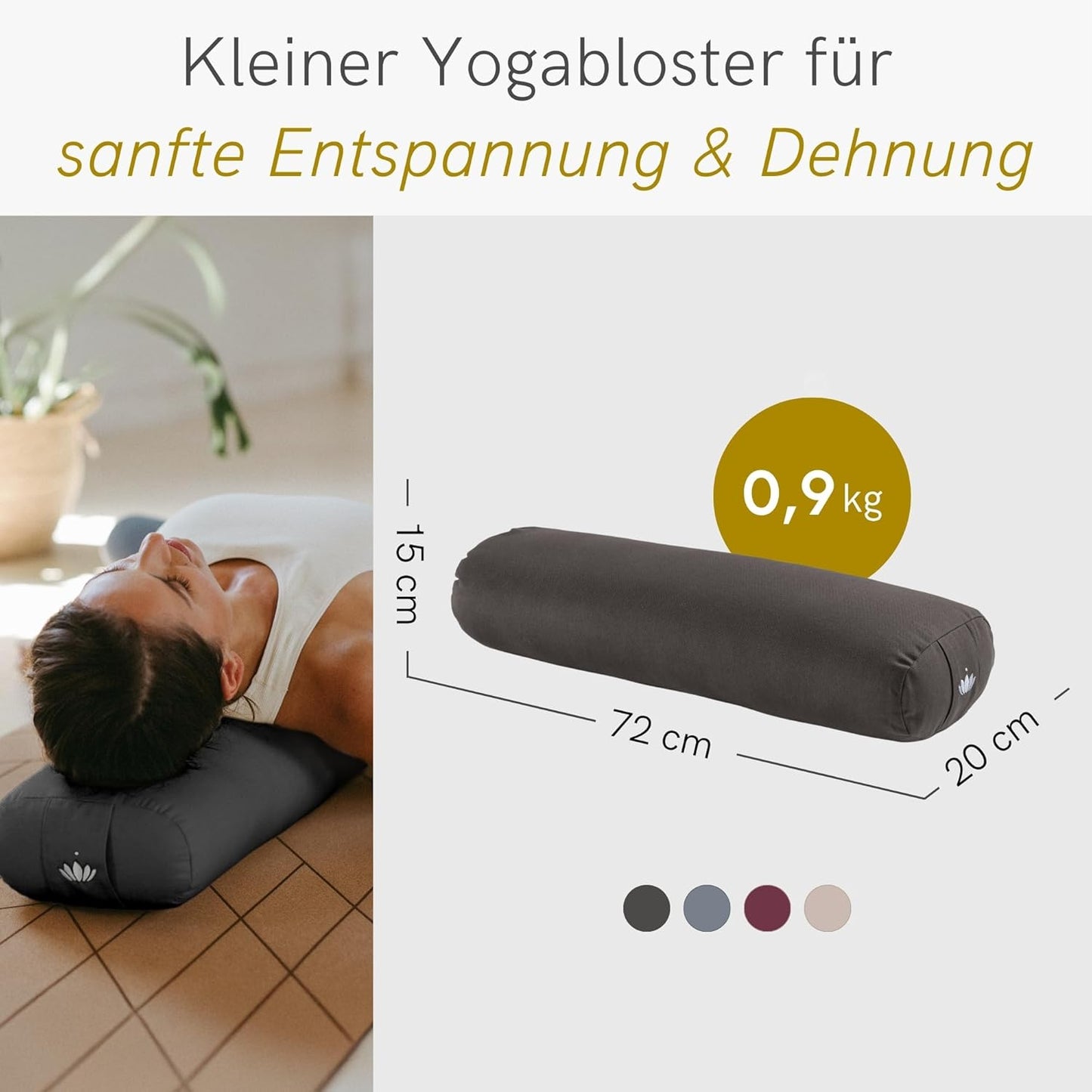 Yoga Bolster RESTORATIVE S, Anthracite