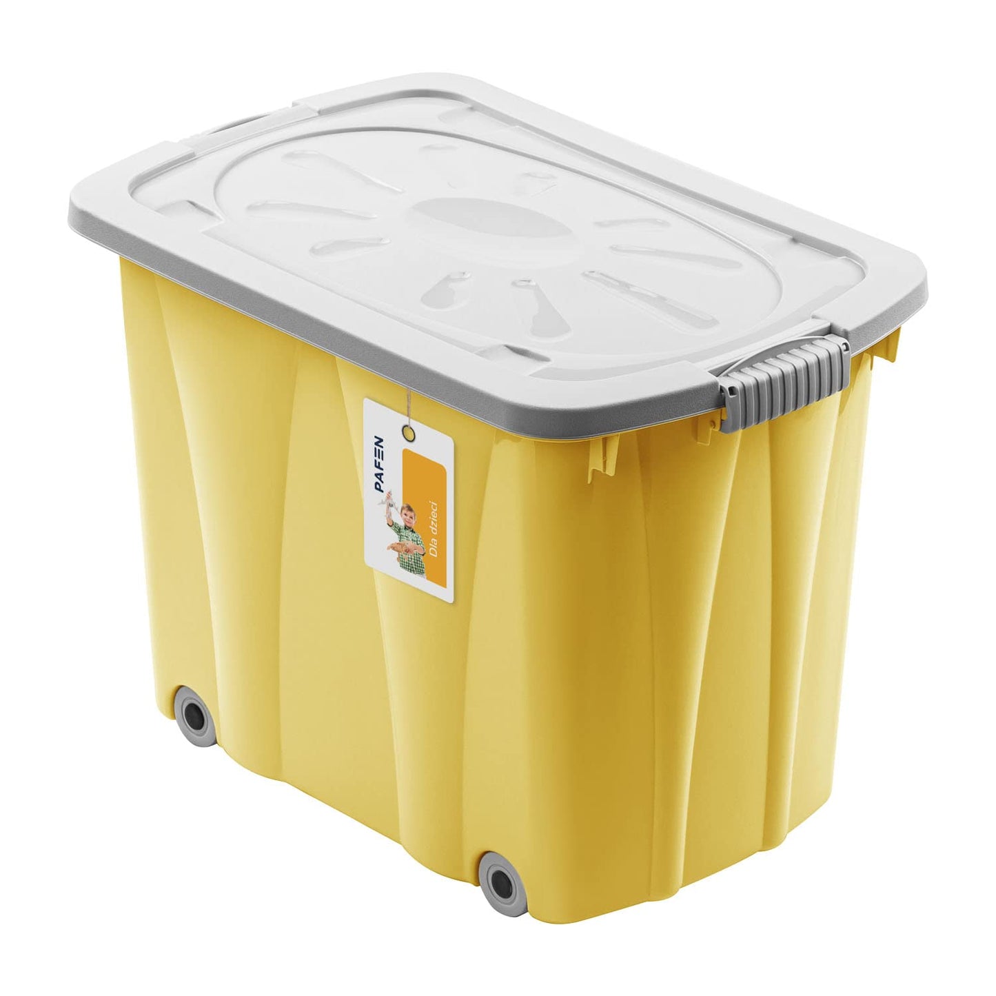 Spielzeugbox mit Rollen, Gelb Aufbewahrungsbox 62l