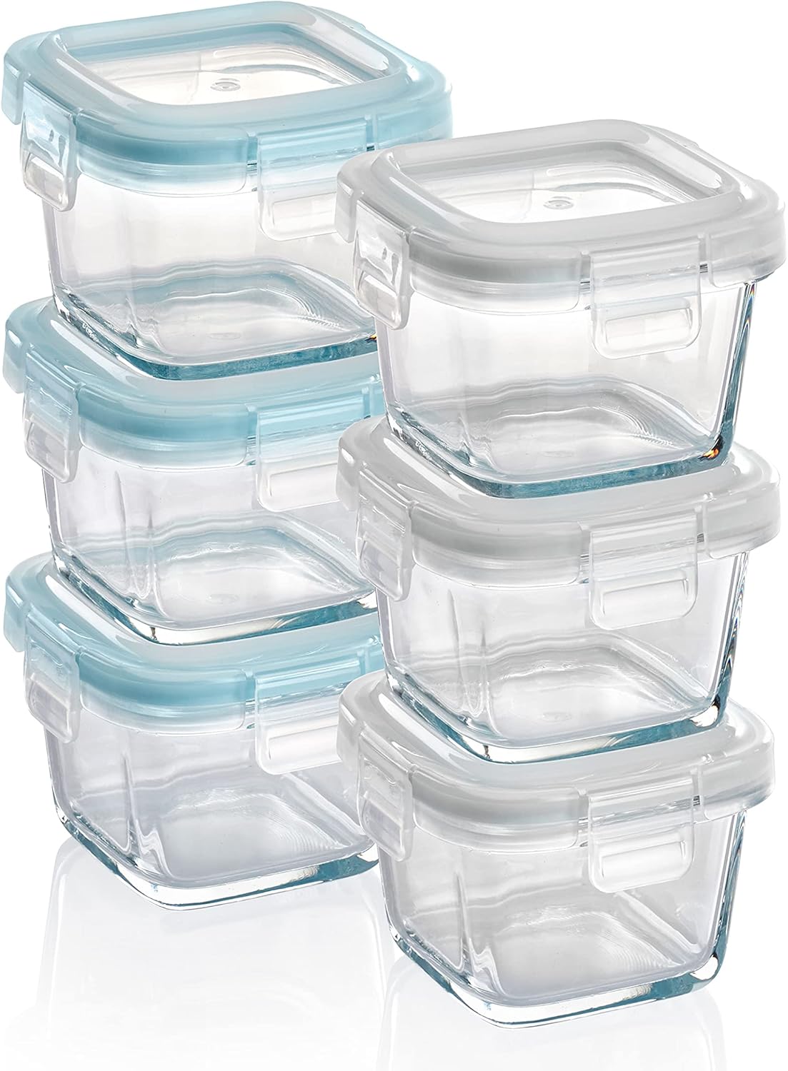 Mini Glas Frischhaltedosen-Set (6x 160 ml), 6 x 160 ml Quadratisch