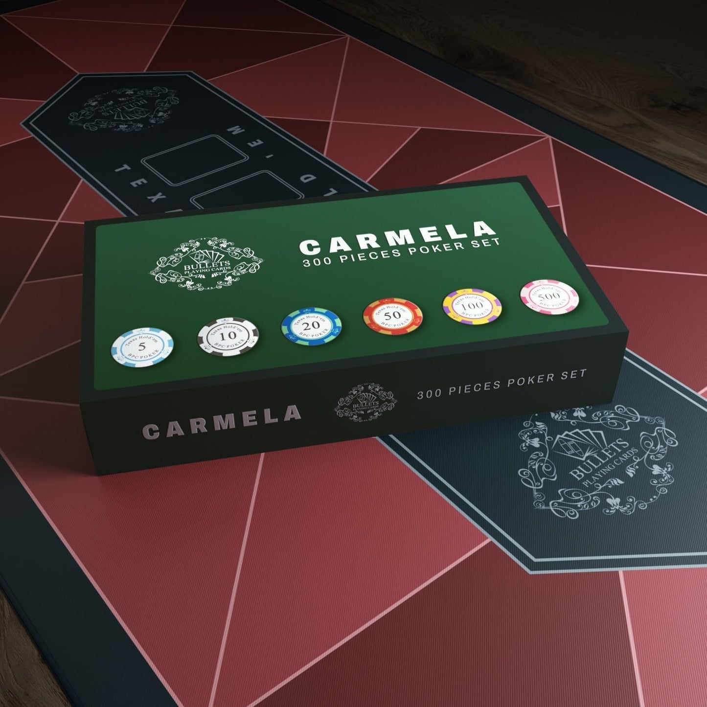 Pokerkoffer Carmela mit 300 Clay-Chips, 300 Chips
