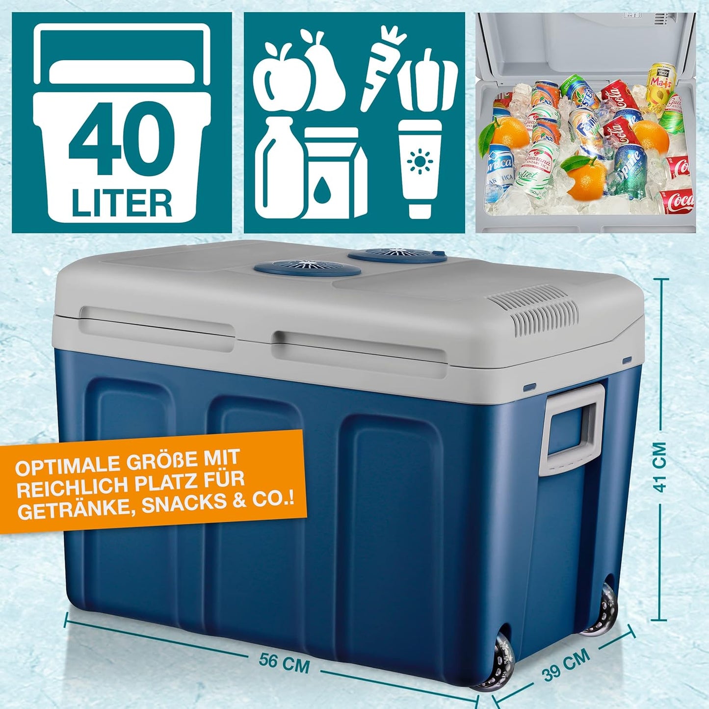 XXL 40 L Kühl- & Warmhaltebox – 2-in-1 Funktion, Blau