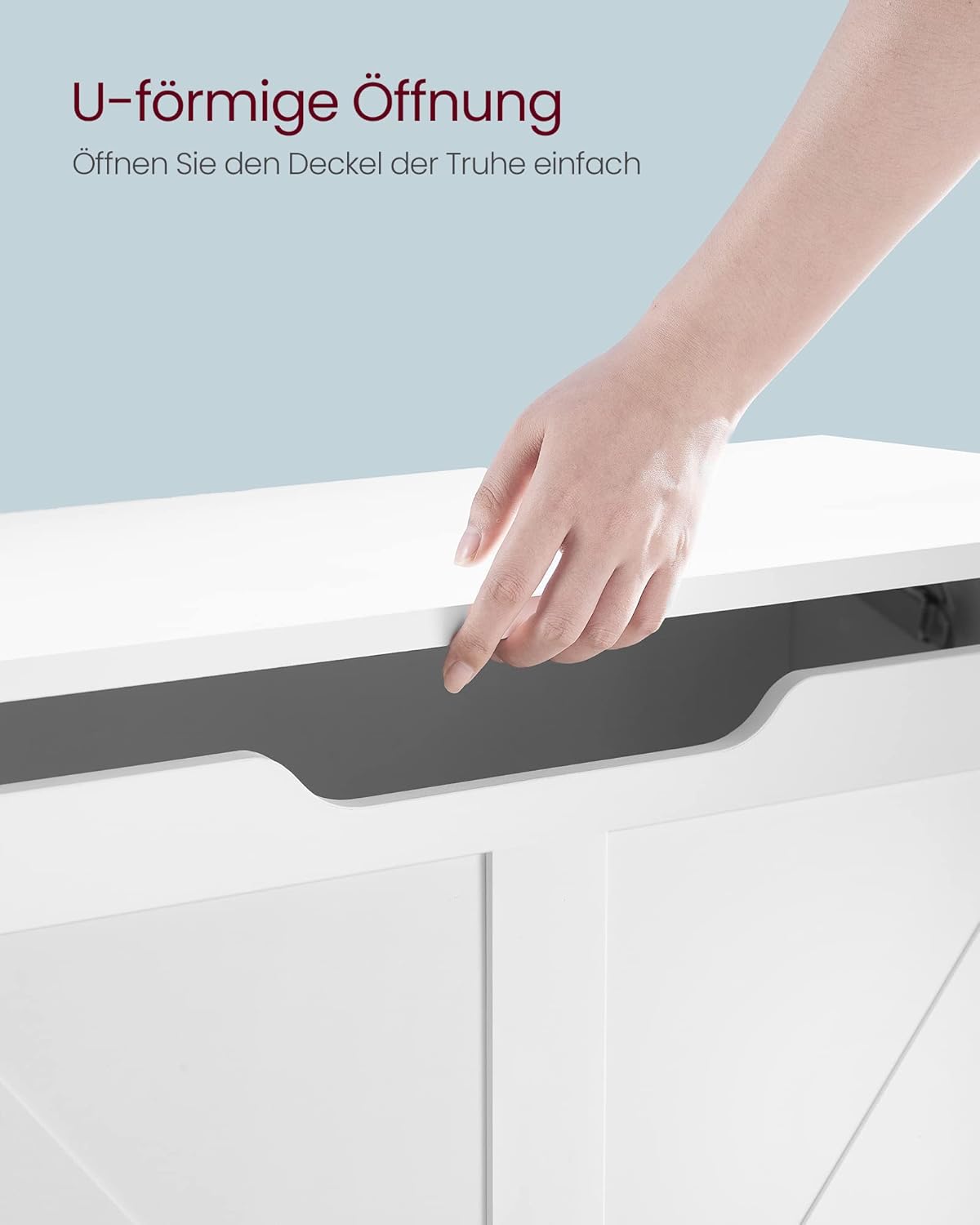 Schuhbank mit Stauraum und Sicherheitsscharniere, 80B cm Wolkenweiss