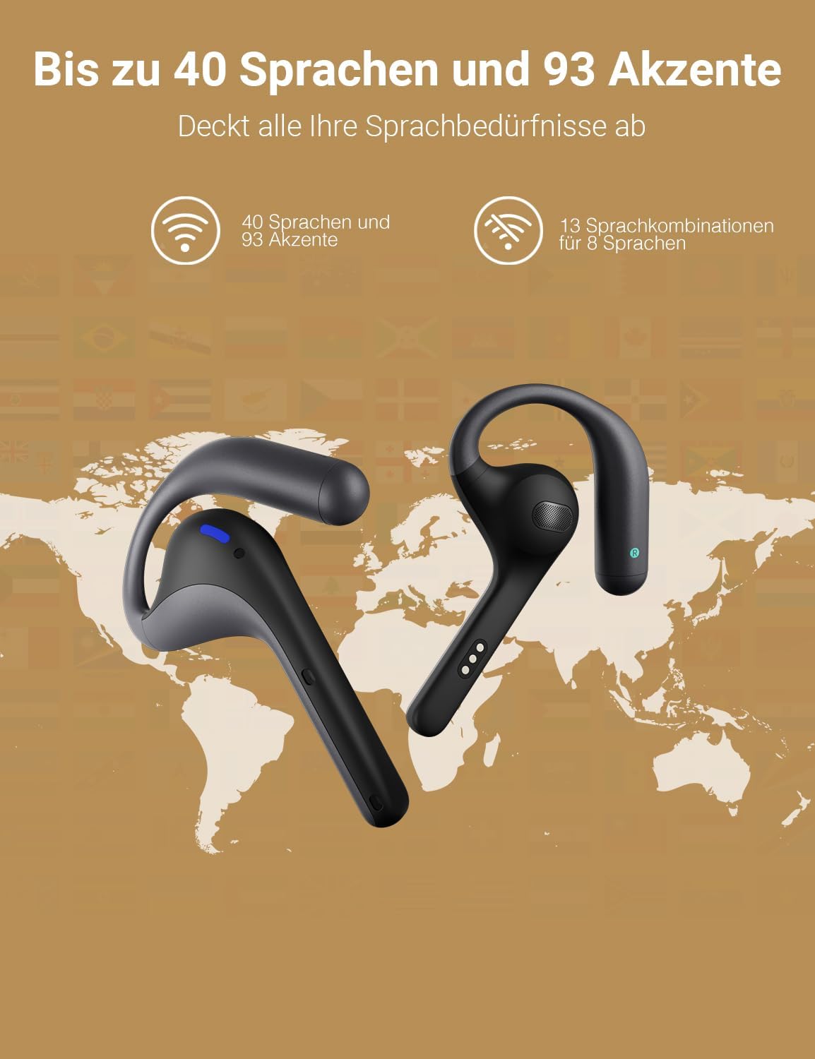 W4 Pro AI Übersetzer Kopfhörer, Lila