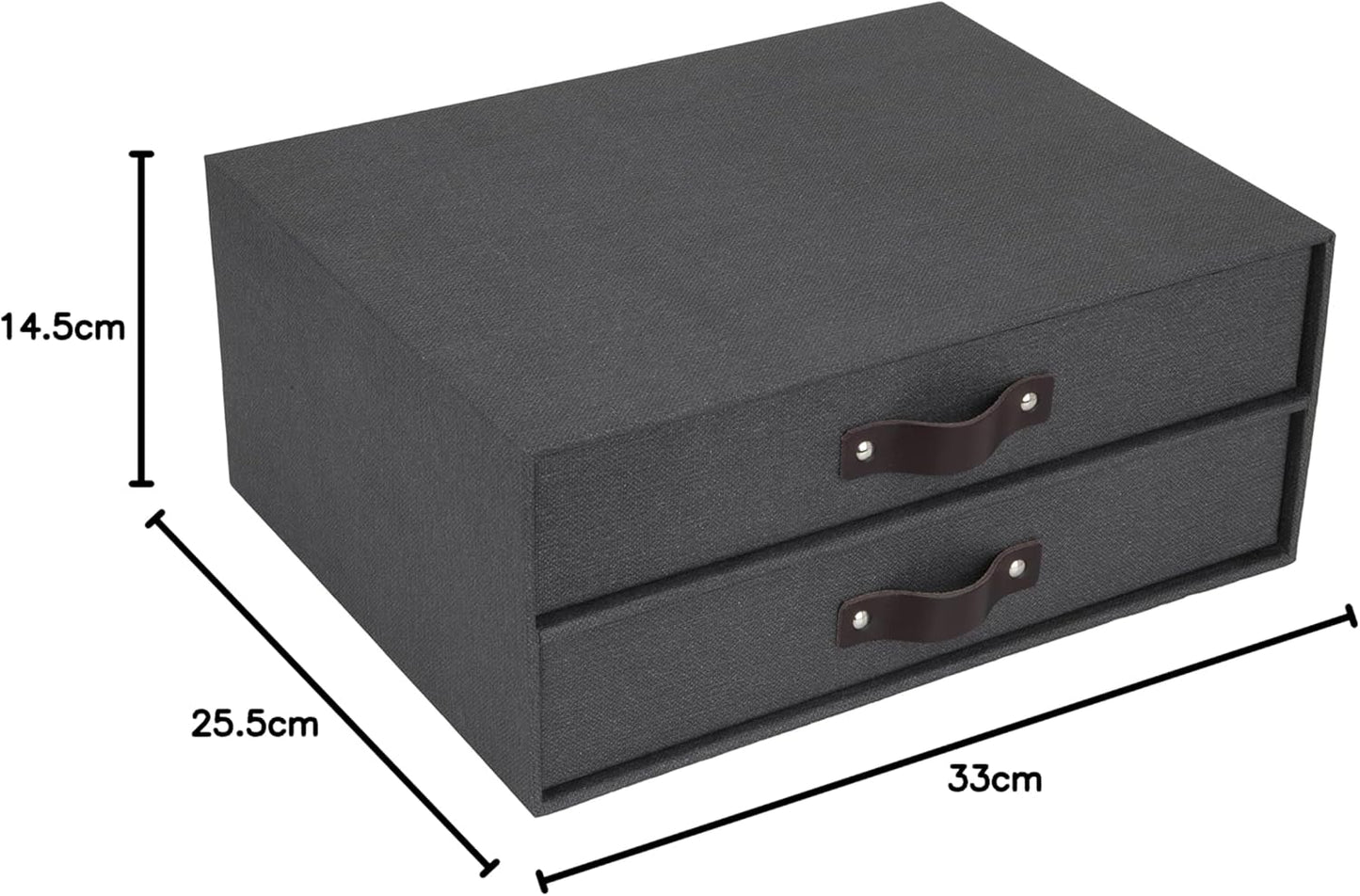Schubladenbox Birger mit 2 Fächern, Schwarz