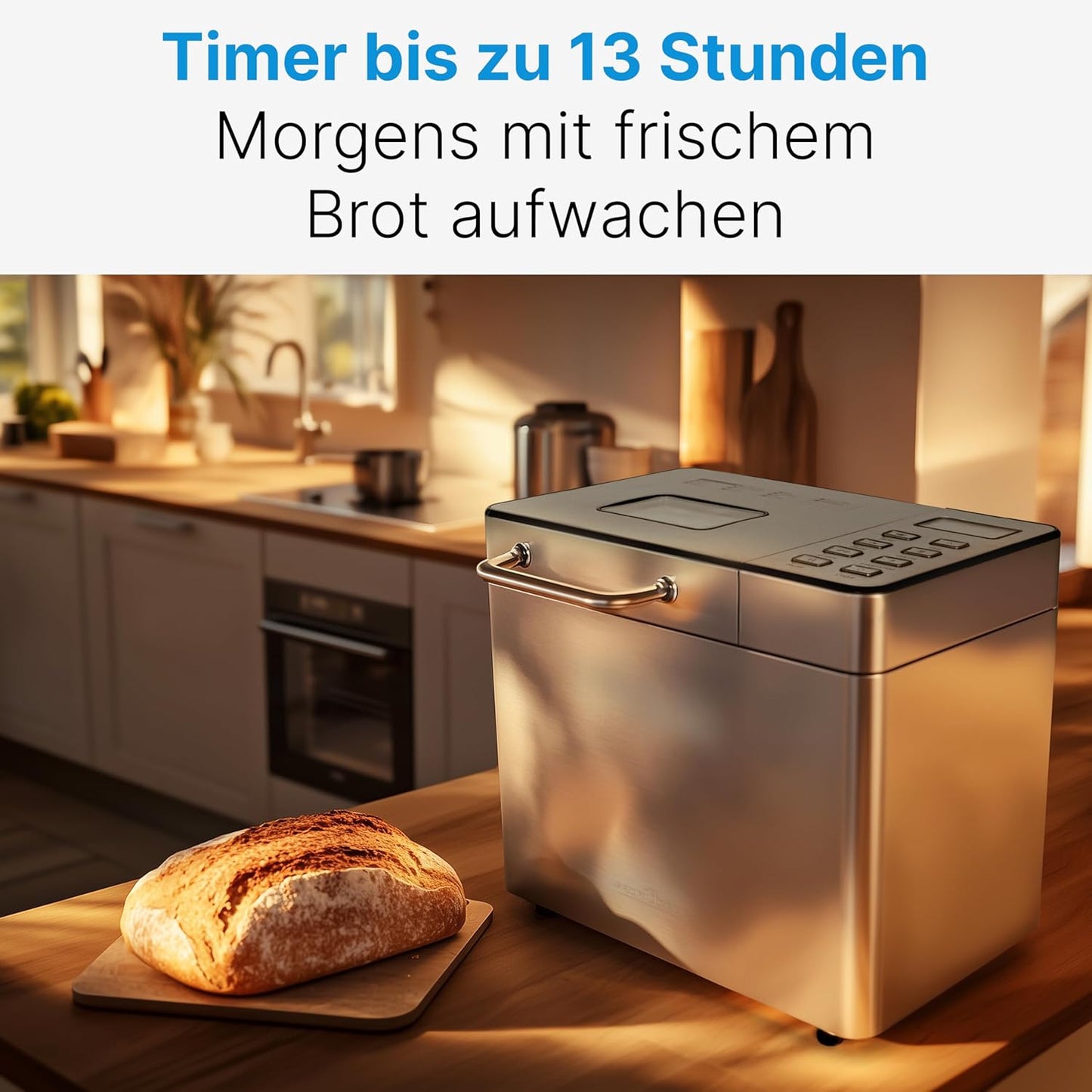 Brotbackautomat mit Timer und Krustenbräunung