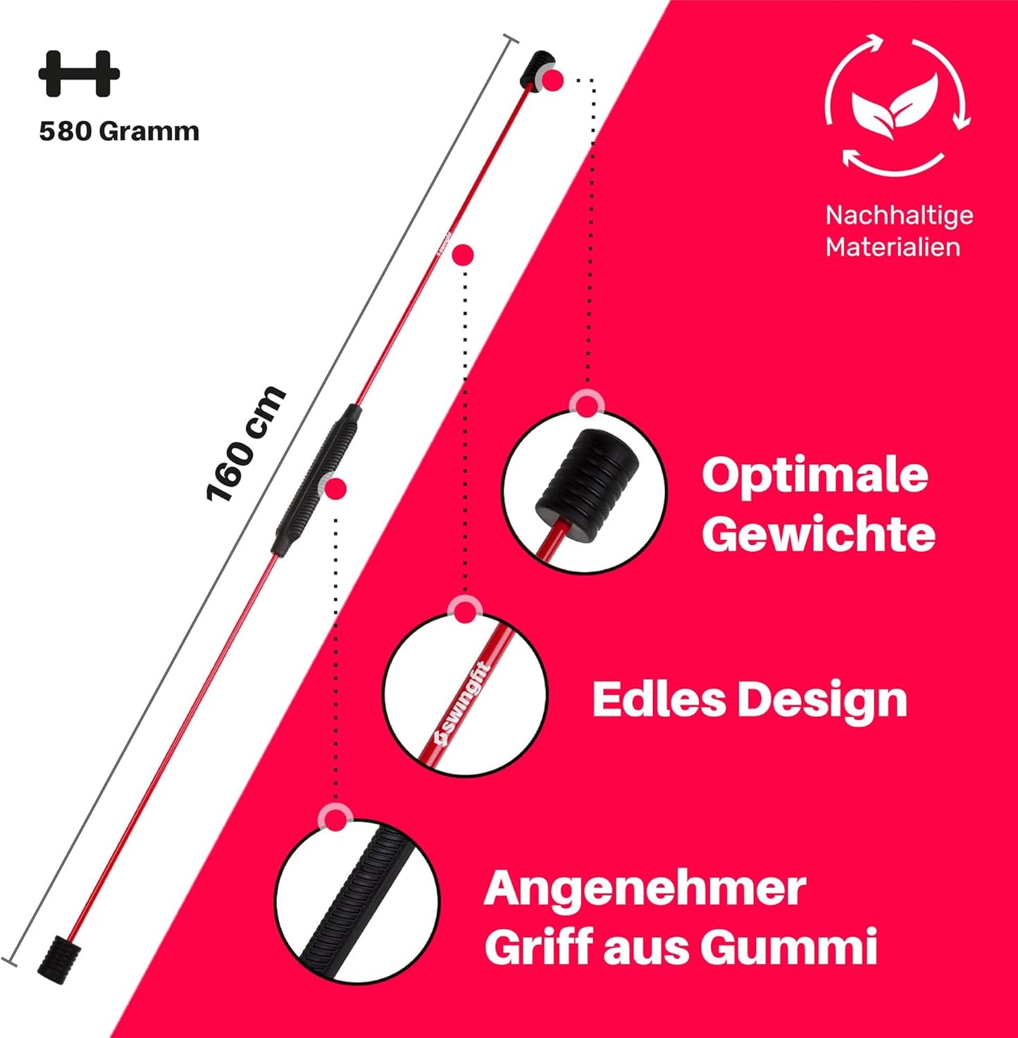 Schwingstab mit Trainingsplan & Zubehör