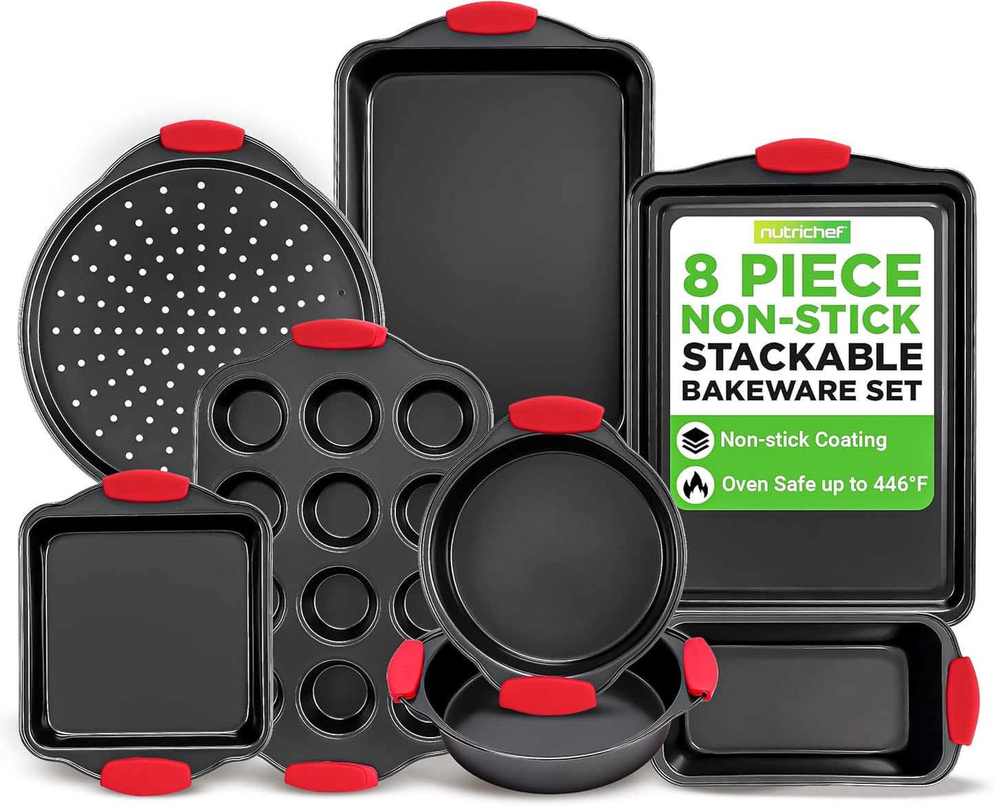 8-teiliges Antihaft-Backformen-Set, 8-teiliges Set