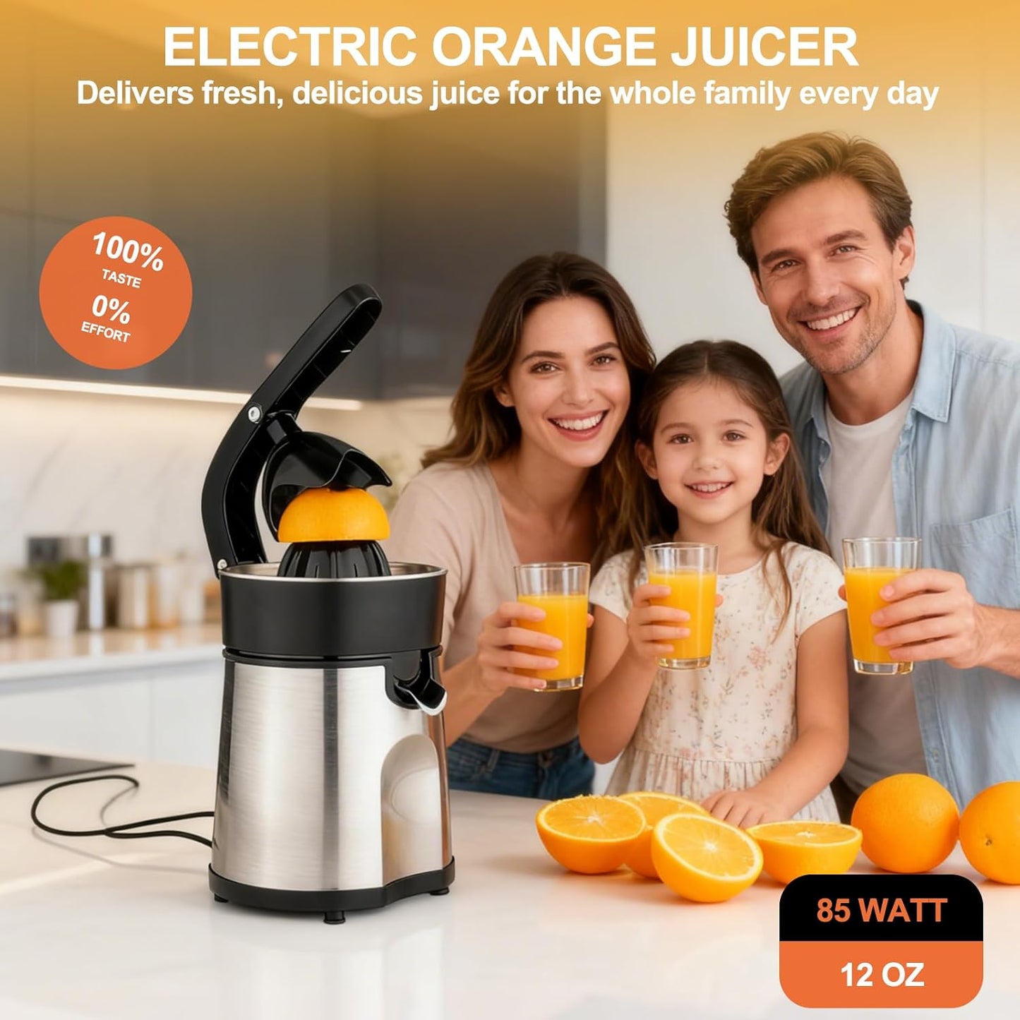 Elektrische Zitruspresse mit Edelstahlfilter