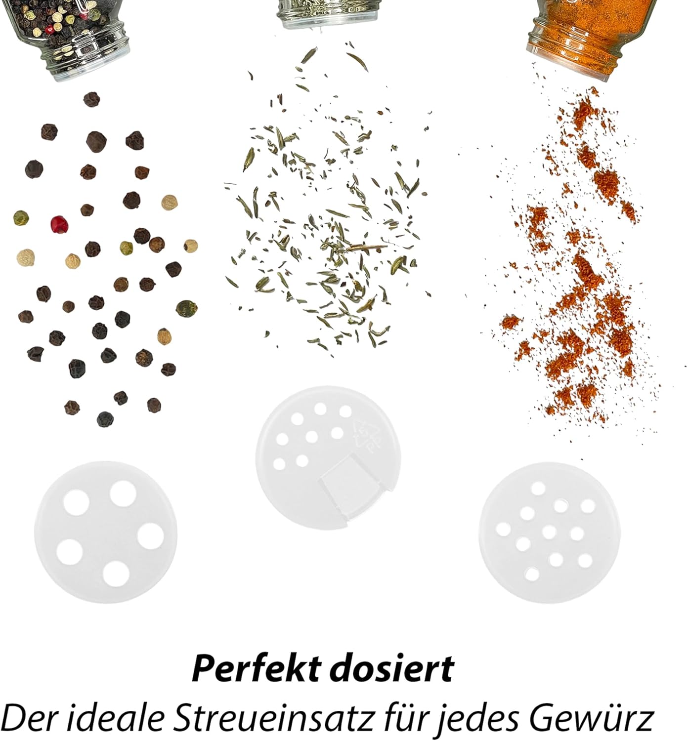 Gewürzgläser-Set mit Bambusdeckel, 12 x 120 ml