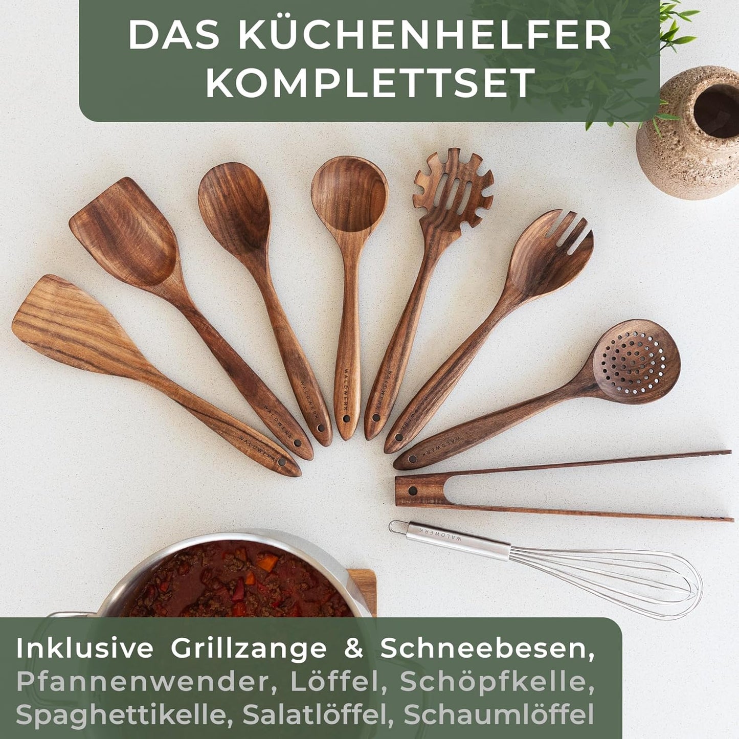 9-teiliges Küchenhelfer-Set, Kochbesteck Set 9