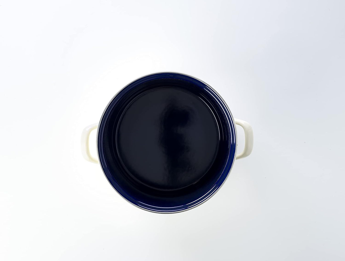 Emaillierter Suppentopf Indigo mit Keramik-Antihaft, Suppentopf mit Deckel 24cm/8,7 l Crème